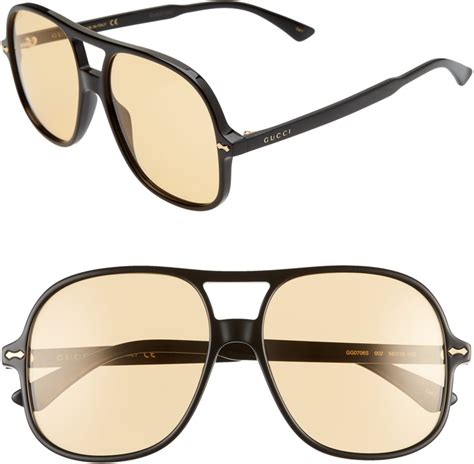 gucci 58mm pilot sunglasses|gucci aviator sunglasses on sale.